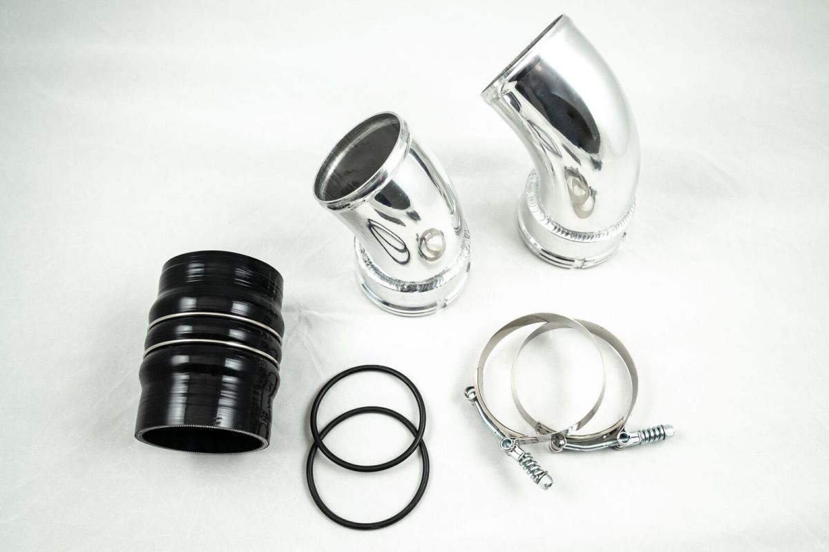Rudy's Performance Parts - Rudy's Polished Aluminum Cold Side Intercooler Pipe & Boot Kit For 06-10 6.6 Duramax