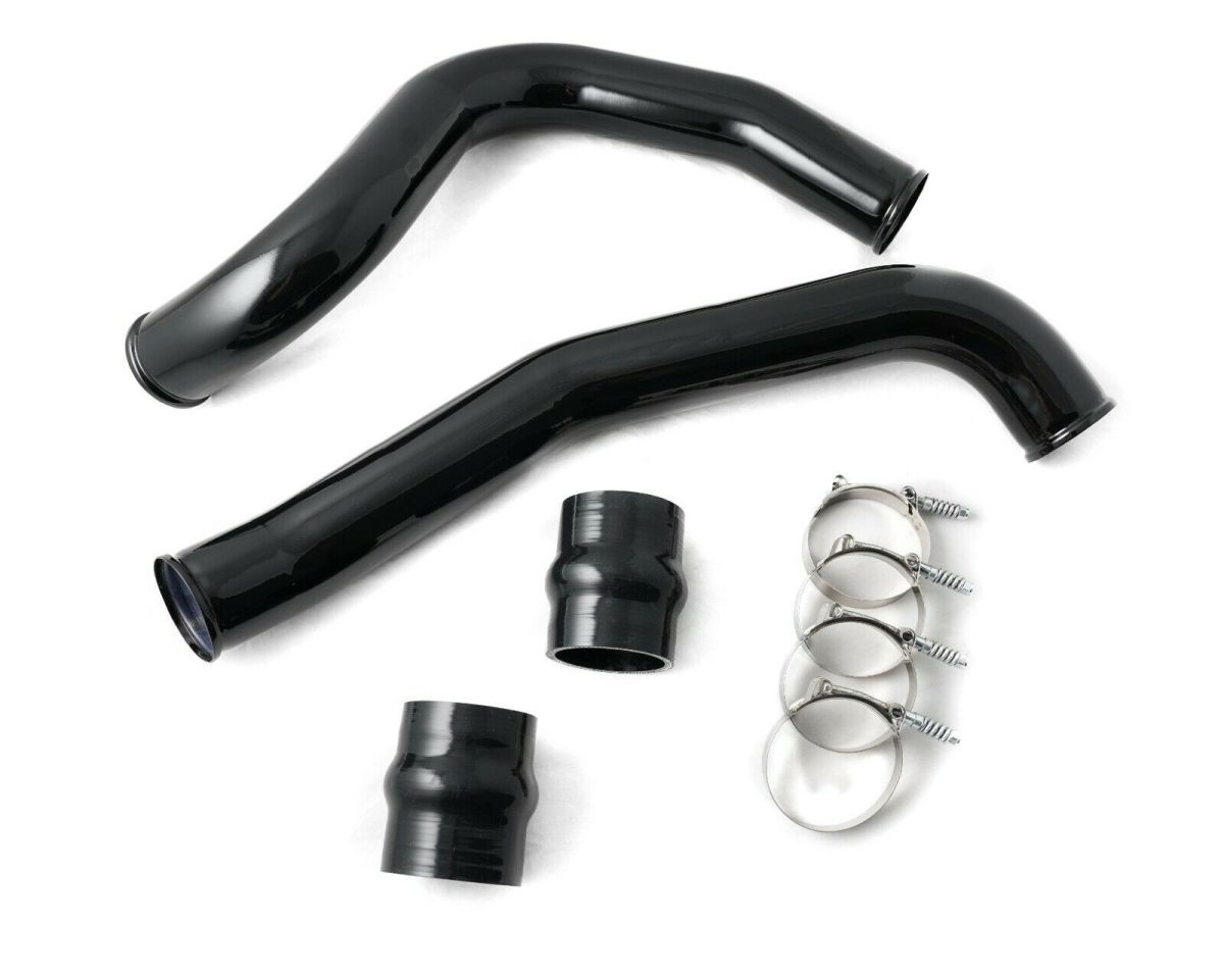 Rudy's Performance Parts - Rudy's Black Aluminum Hot & Cold Side Intercooler Pipe & Boot Kit For 99.5-03 7.3 Powerstroke