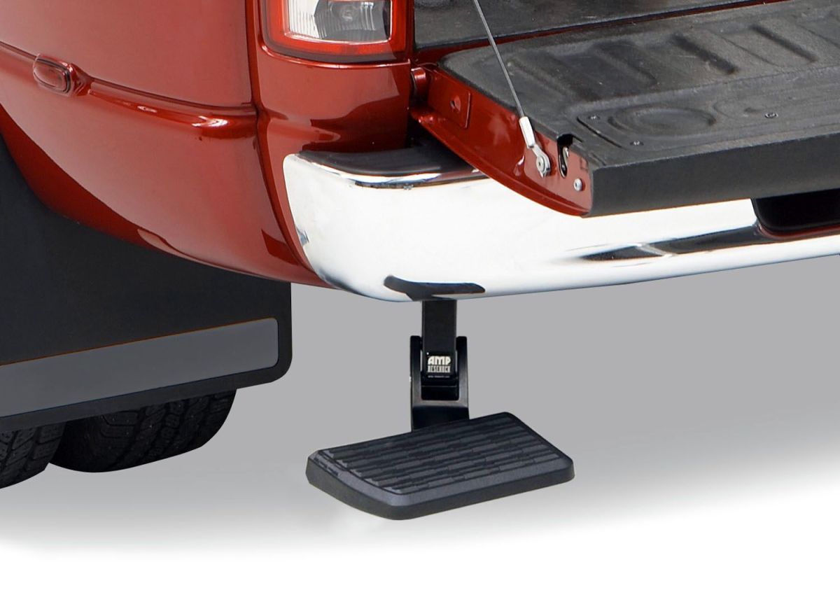 Amp Research - AMP Research BedStep Rectractable Bumper Step For 09-19 Dodge Ram 1500/2500/3500