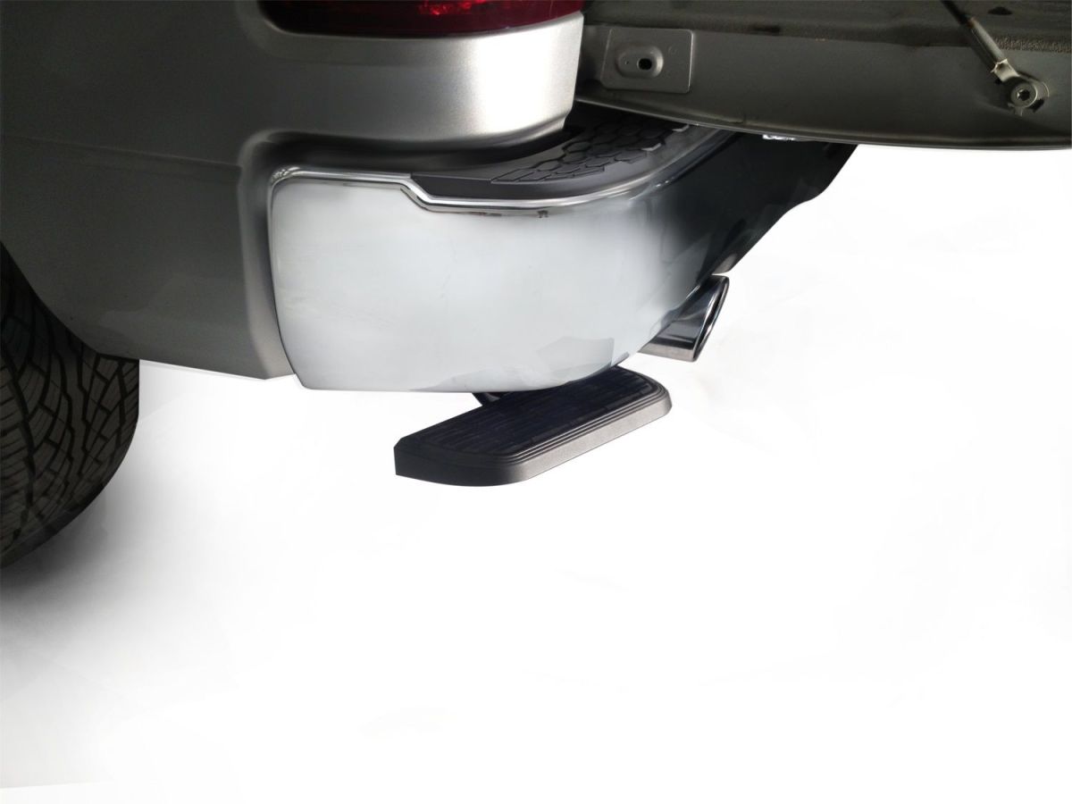 Amp Research - AMP Research BedStep Rectractable Bumper Step For 09-19 Dodge Ram 1500 With Dual Exhaust