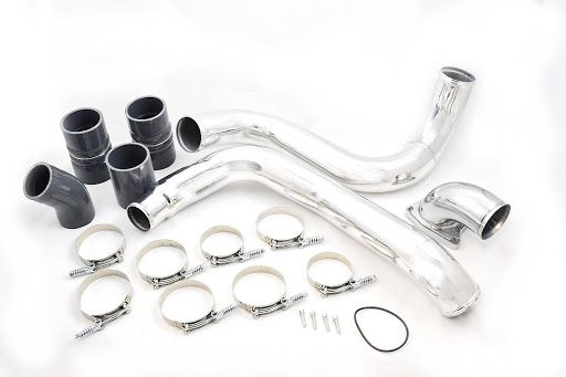 Rudy's Performance Parts - Rudy's Polished Intercooler Pipe & Boot Kit With High Flow Intake Elbow For 05-07 6.0L Powerstroke