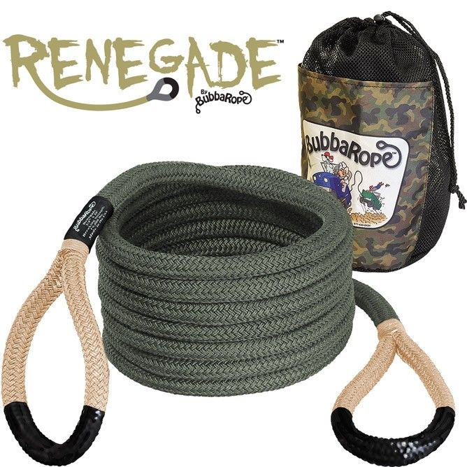 Bubba Rope  - Bubba Rope 3/4" Renegade 20 Foot Power Stretch Recovery Rope 19,000 Pound Breaking Strength