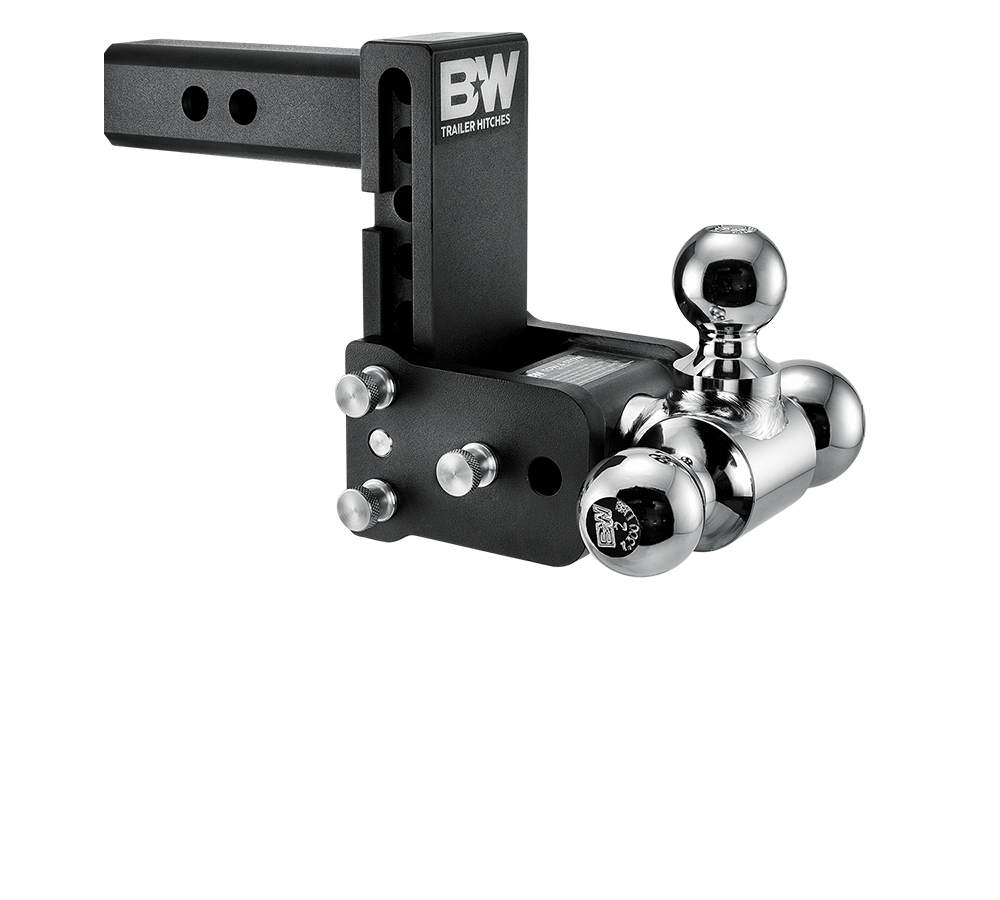 B&W Trailer Hitches - B&W 10,000LBS Black Tow & Stow 3 Ball Trailer Hitch With 5" Drop - 2" Receiver