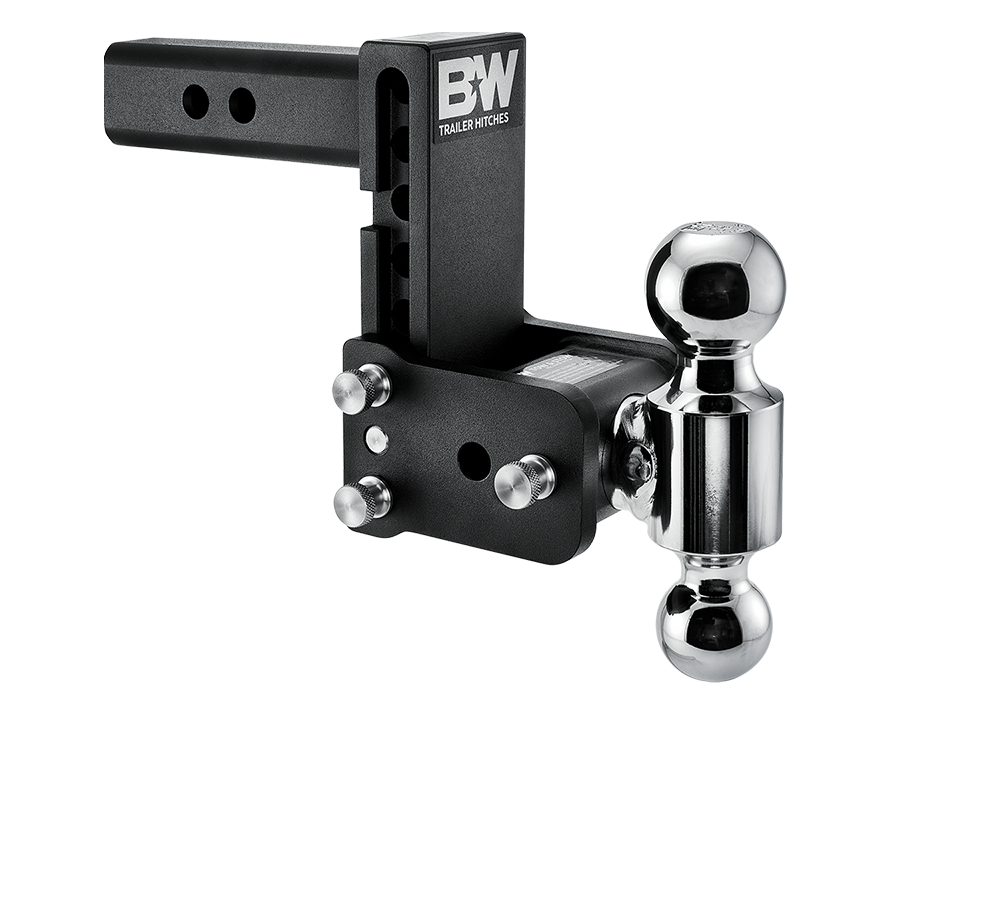 B&W Trailer Hitches - B&W 10,000LBS Black Tow & Stow 2 Ball Trailer Hitch With 5" Drop - 2" Receiver