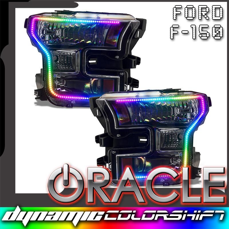 Oracle Lighting - Oracle Dynamic ColorSHIFT Pre-Assembled Headlights Black Edition For 15-17 Ford F-150