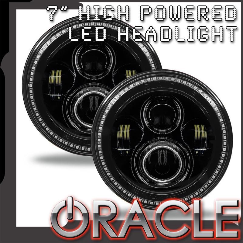 Oracle Lighting - Oracle 7" Black Dynamic ColorSHIFT LED Headlights For 18-20 Jeep Wrangler & Gladiator