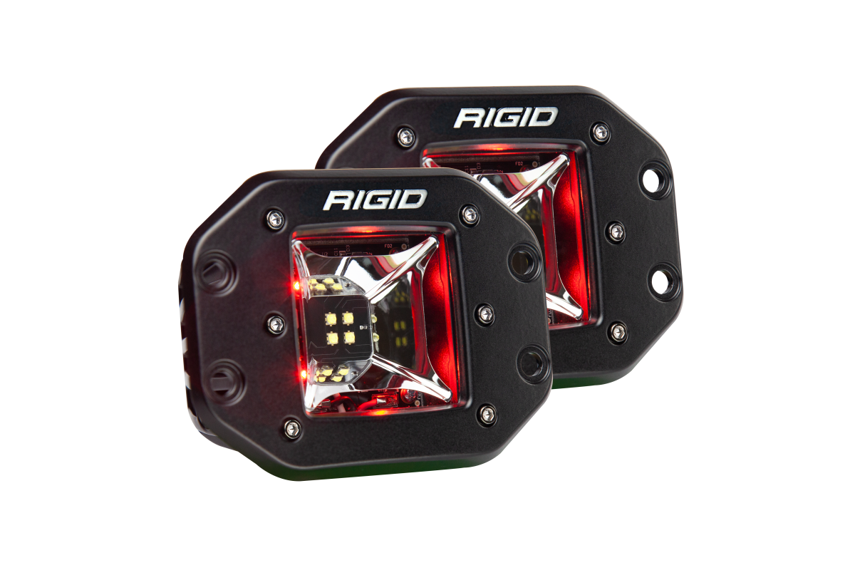 Rigid Industries - Rigid Industries Scene Red Backlight Flush Mount Pair Radiance 68212