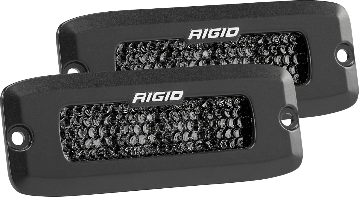 Rigid Industries - Rigid Industries Spot Diffused Midnight Flush Mount Pair SR-Q Pro 925513BLK