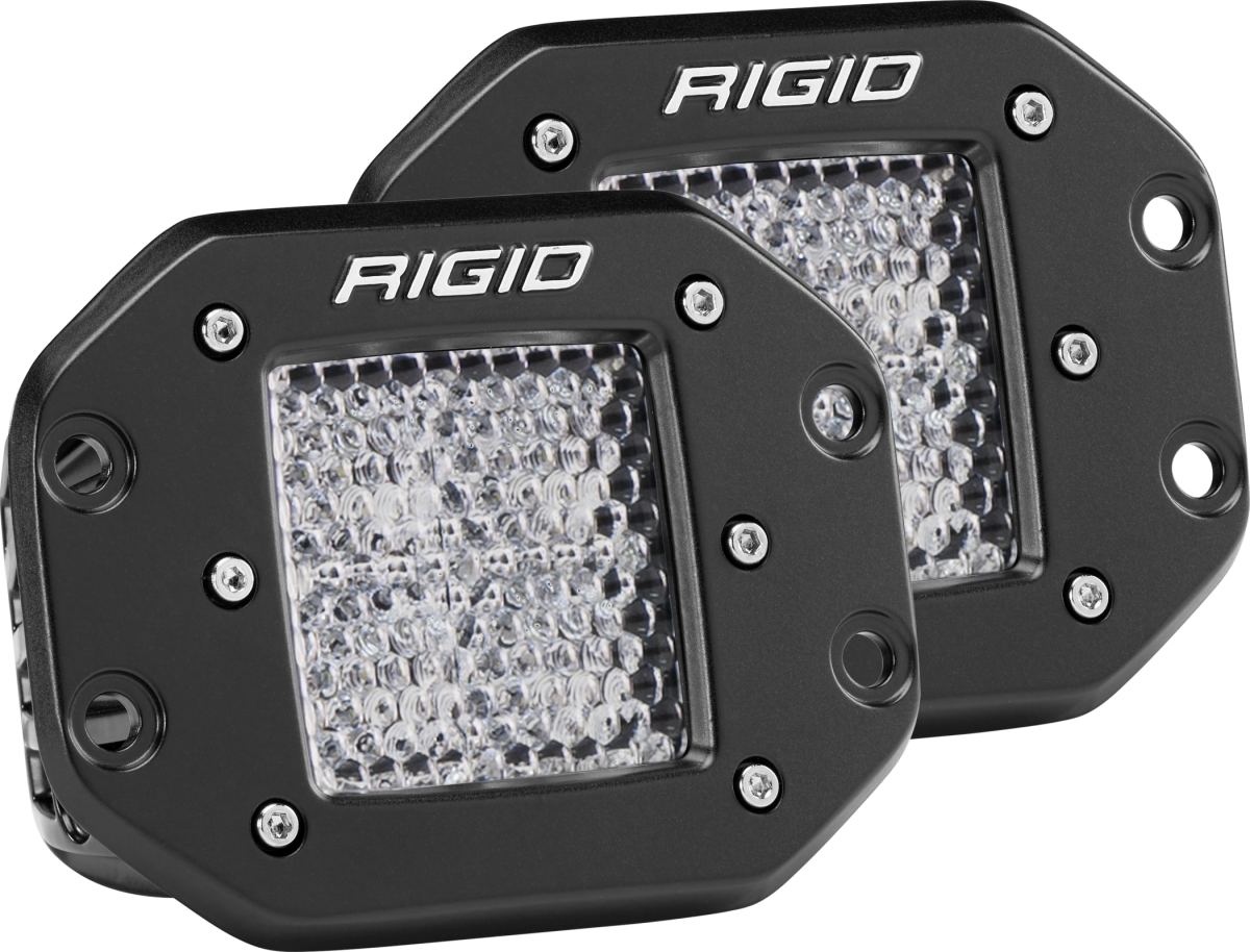 Rigid Industries - Rigid Industries Diffused Flush Mount Black Pair D-Series Pro 212513