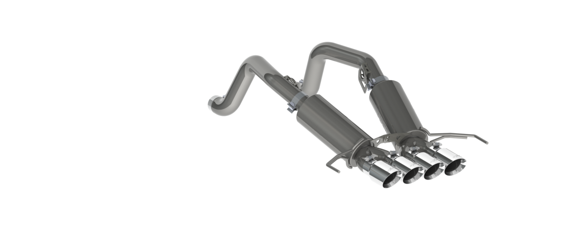 MBRP - MBRP 3 Inch Dual Muffler Axle Back With Quad 4 Inch Dual Wall Tips For 14-19 Corvette T304 Stainless Steel S7030304