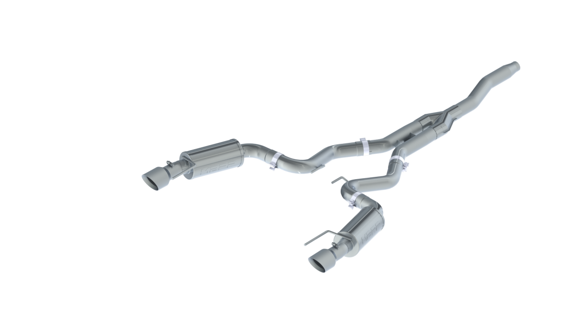 MBRP - MBRP 3 Inch Cat Back Exhaust System For 15-18 Ford Mustang 2.3 EcoBoost No Convertible Dual Split Rear Street Version 4.5 Inch Tips T409 Stainless Steel S7274409