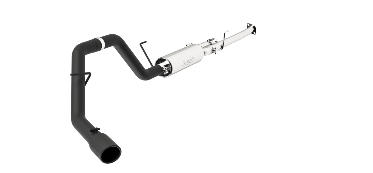 MBRP - MBRP Cat Back Exhaust System Single Side Black Aluminized Steel For 09-20 Toyota Tundra 5.7L, EC-Std. and SB/Crew Cab/Short Bed S5314BLK