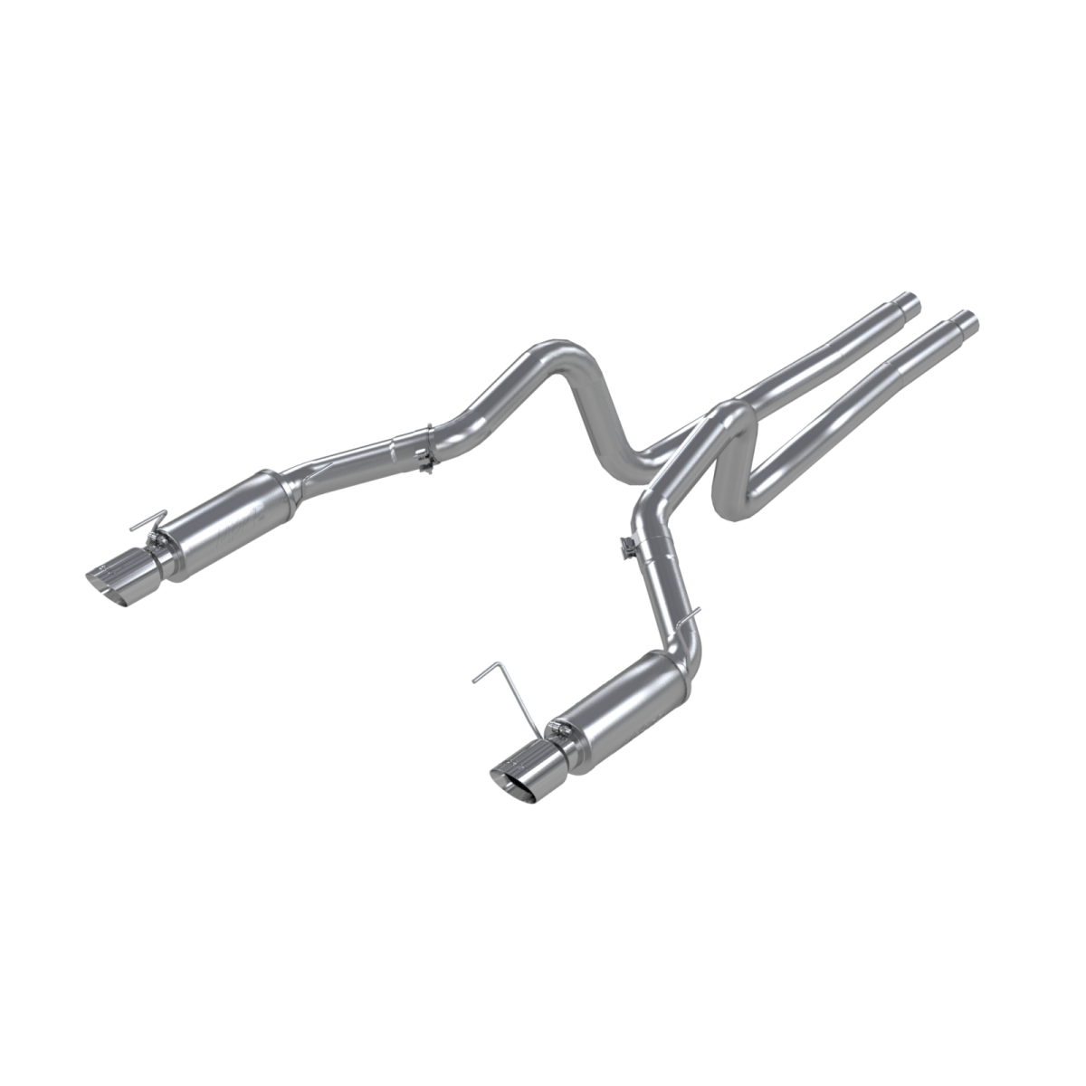 MBRP - MBRP Dual Mufflers Cat Back Exhaust System Dual Split Rear Street Version 4 Inch Tips For 05-09 Ford Mustang GT 4.6L 07-10 Ford Shelby GT500 S7270AL