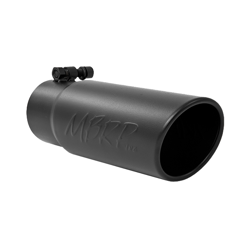 MBRP - MBRP Exhaust Tip 3 1/2 Inch O.D. Angled Rolled End 3 Inch Inlet 10 Inch Length Black T304 Stainless Steel T5115BLK