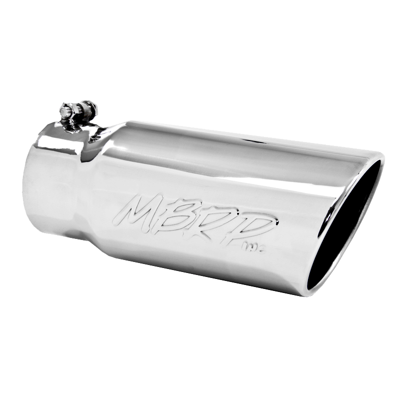 MBRP - MBRP Exhaust Tail Pipe Tip 5 Inch O.D. Angled Rolled End 4 Inch Inlet 12 Inch Length T304 Stainless Steel T5051