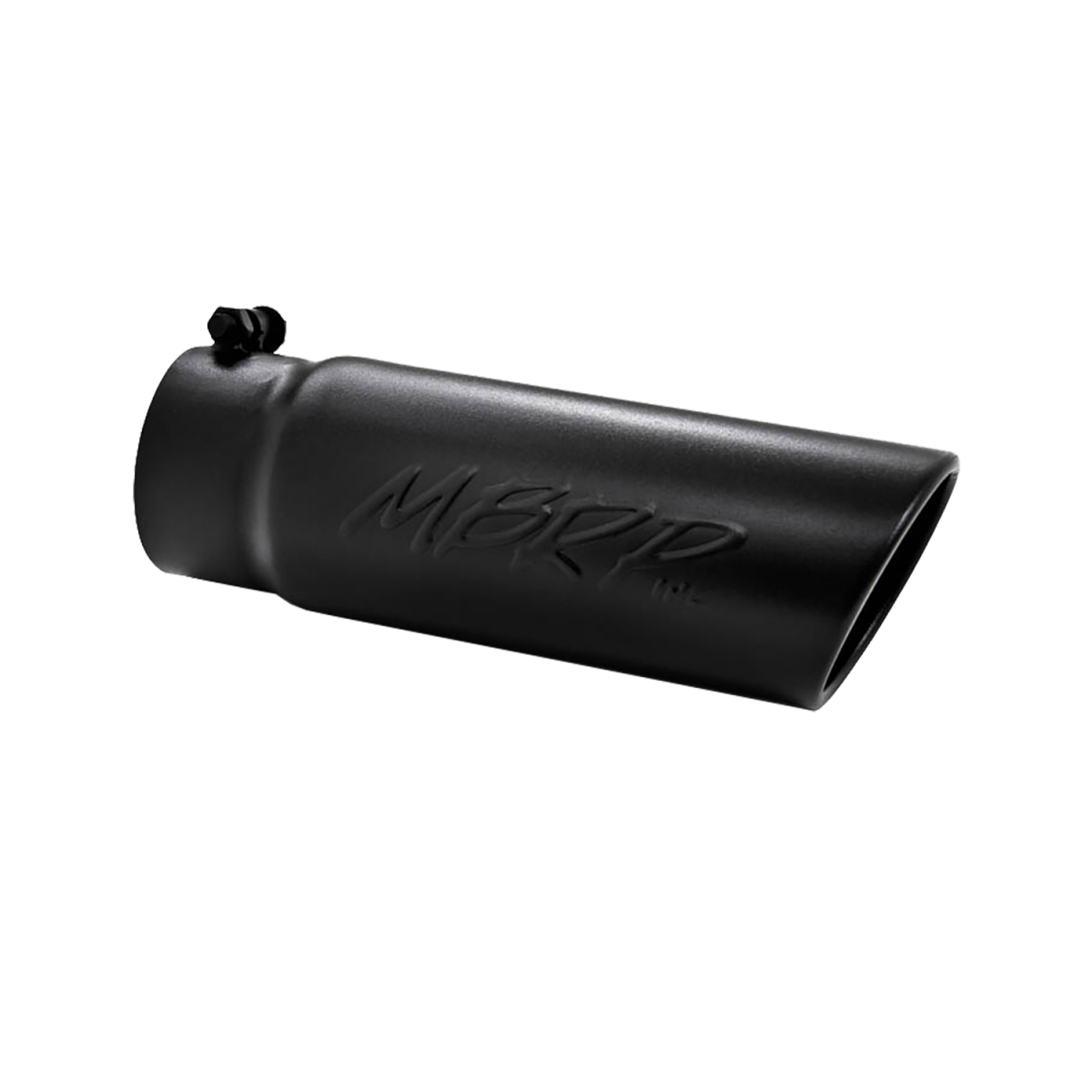 MBRP - MBRP Exhaust Tip 4 Inch O.D. Angled Rolled End 3 1/2 Inch Inlet 12 Inch Length Black Finish T5112BLK