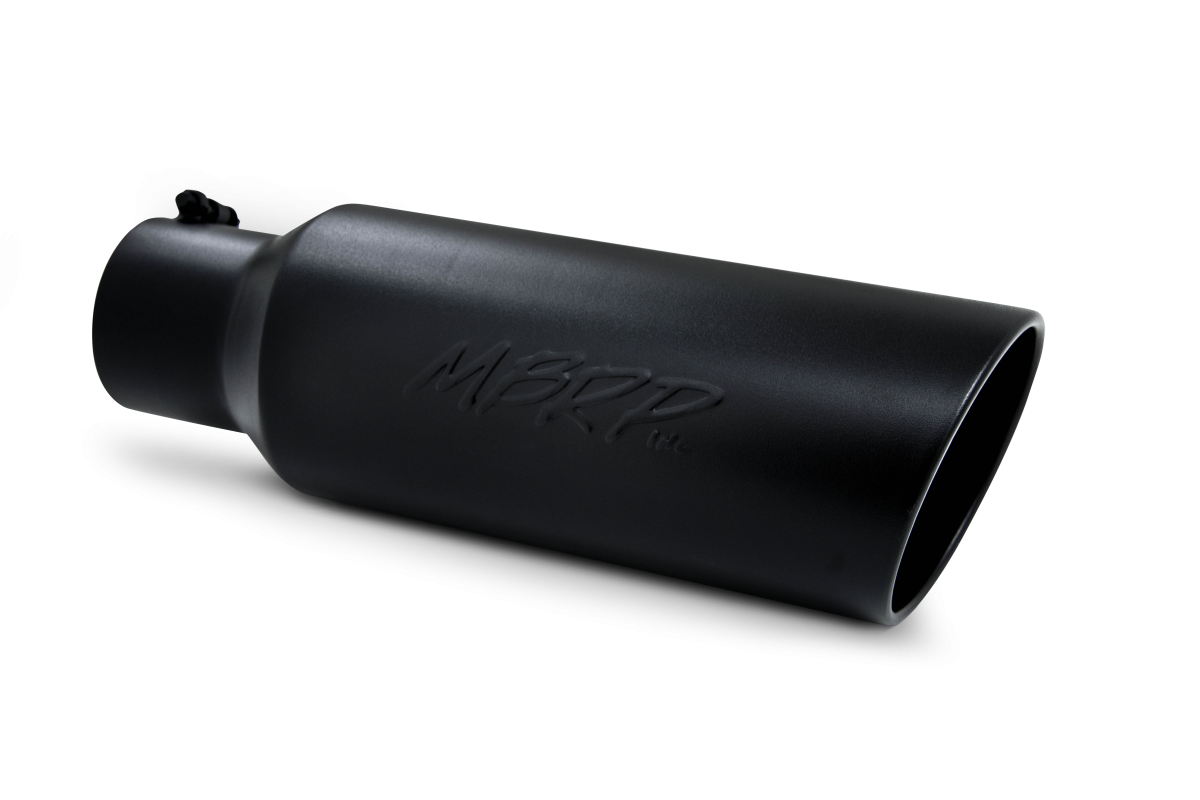 MBRP - MBRP Exhaust Tip 6 Inch O.D. Rolled End 4 Inch Inlet 18 Inch Length Black Finish T5130BLK