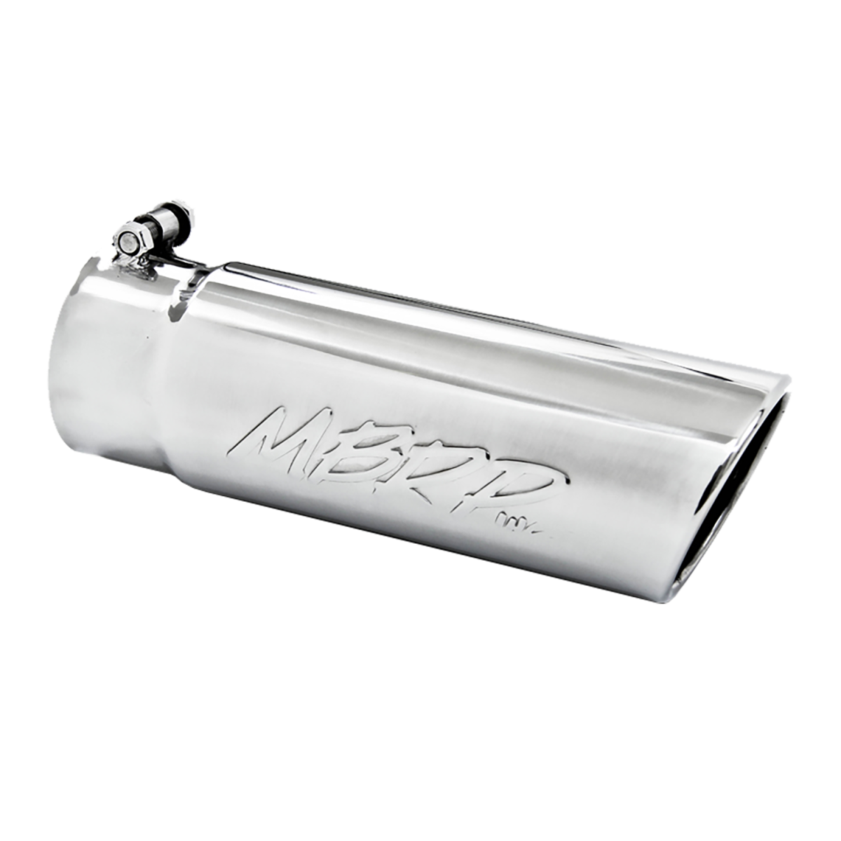 MBRP - MBRP Exhaust Tip 4 Inch O.D. Angled Rolled End 3 1/2 Inch Inlet 12 Inch Length T304 Stainless Steel T5112
