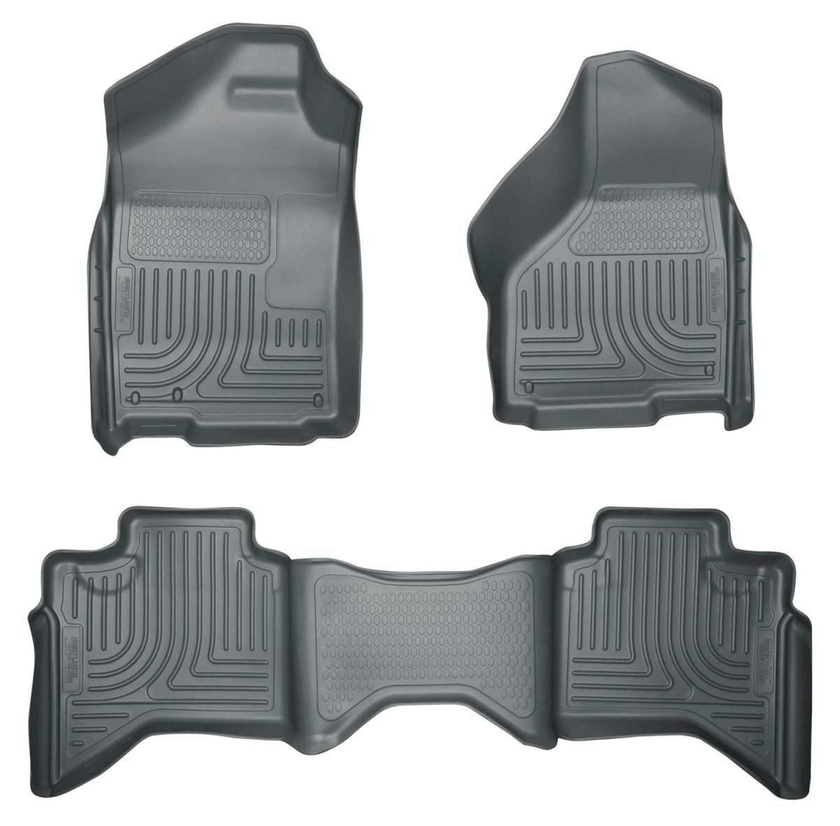Husky Liners - Husky Liners Floor Liners Front & 2nd Row 02-09 Doge Ram Quad Cab (Footwell Coverage) WeatherBeater-Grey 98032