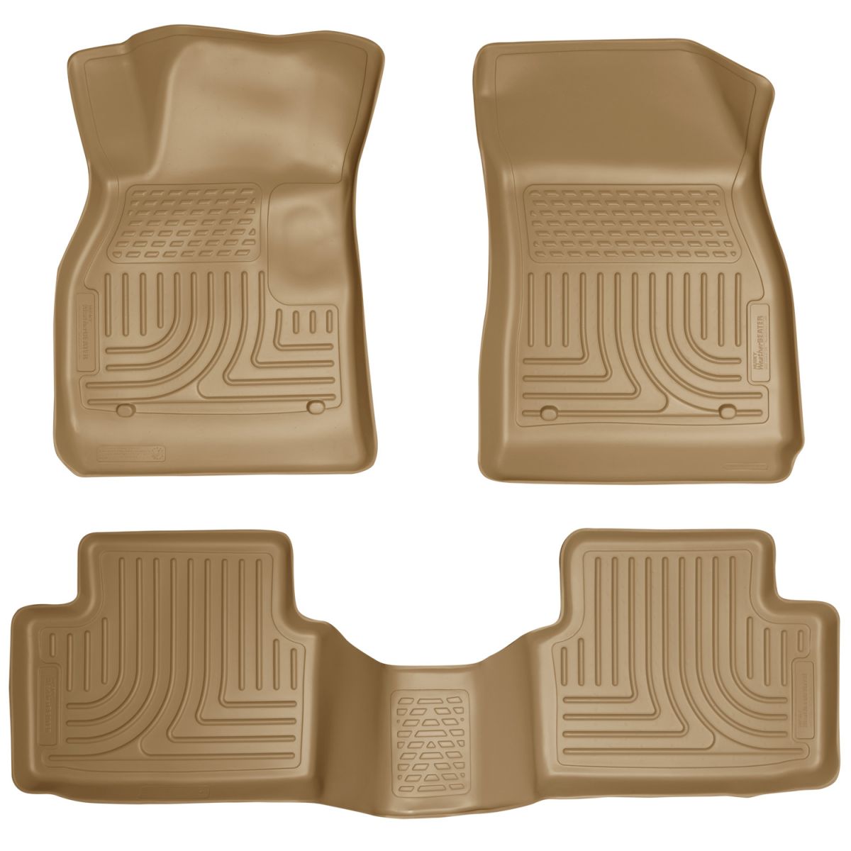 Husky Liners - Husky Liners Floor Liners Front & 2nd Row 13-15 Chevy Malibu (Footwell Coverage) WeatherBeater-Tan 98193