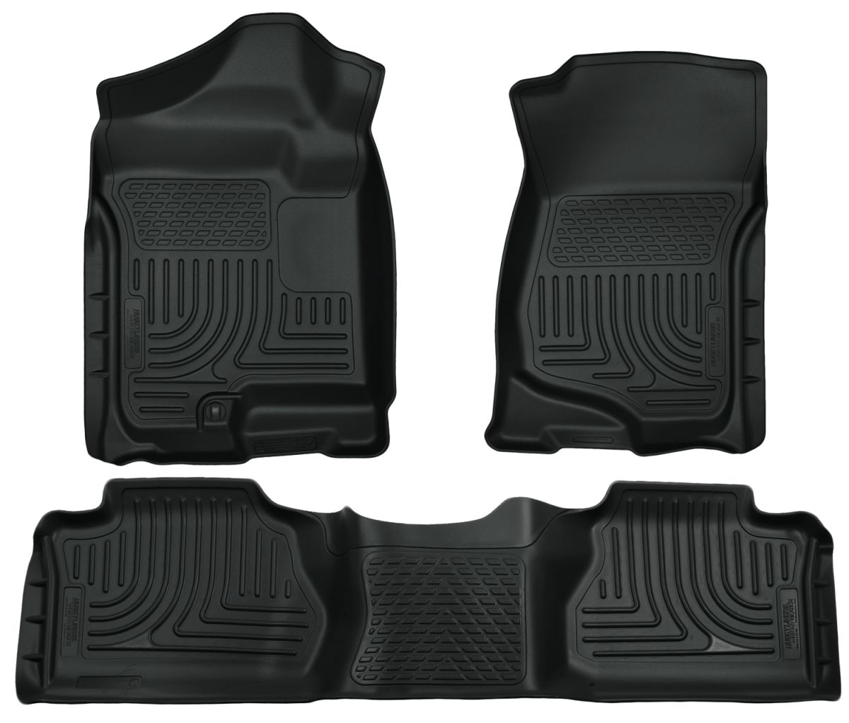 Husky Liners - Husky Liners Floor Liners Front & 2nd Row 07-13 Silverado/Sierra Extended Cab No Manual Shifter (Footwell Coverage) WeatherBeater-Grey 98212