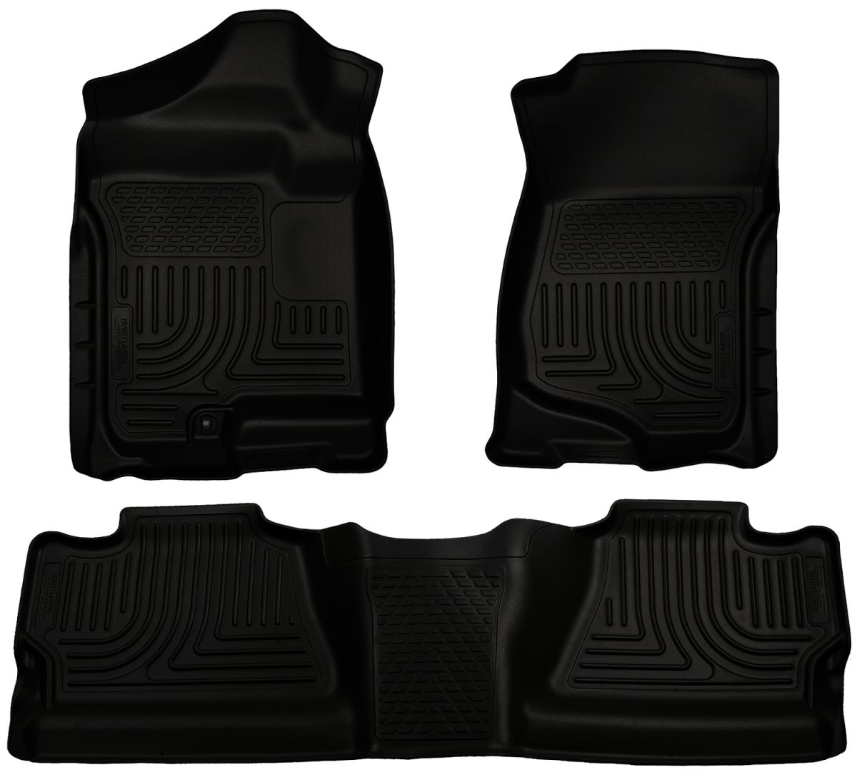 Husky Liners - Husky Liners Floor Liners Front & 2nd Row 07-14 Silverado/Sierra Crew Cab No Manual Shifter (Footwell Coverage) WeatherBeater-Black 98201
