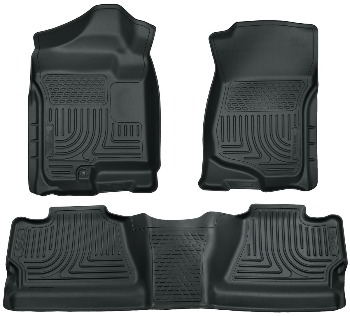 Husky Liners - Husky Liners Floor Liners Front & 2nd Row 07-14 Silverado/Sierra Crew Cab No Manual Shifter (Footwell Coverage) WeatherBeater-Grey 98202