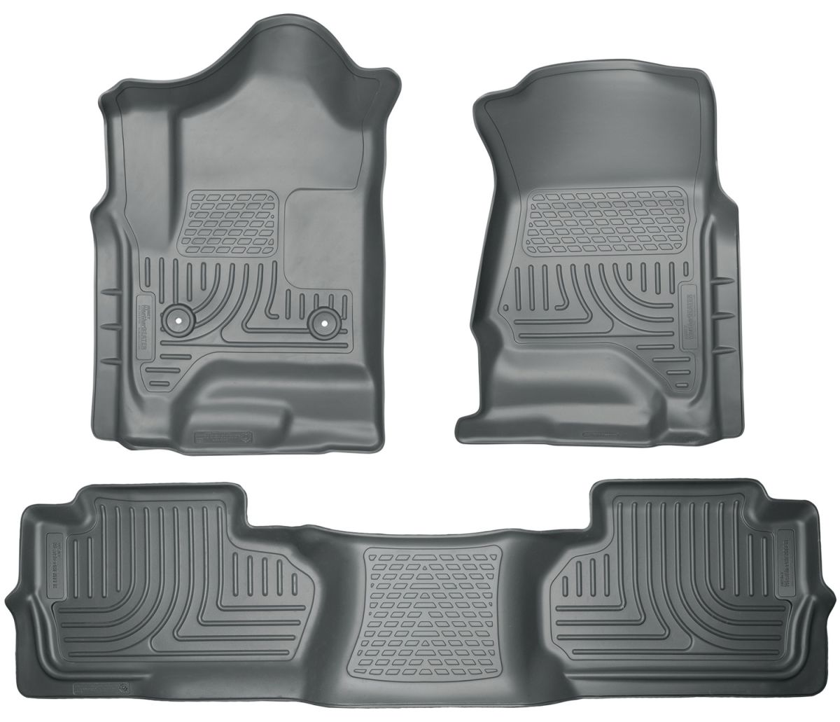 Husky Liners - Husky Liners Floor Liners Front & 2nd Row 14-15 Silverado/Sierra Dbl Cab (Footwell Coverage) WeatherBeater-Grey 98242