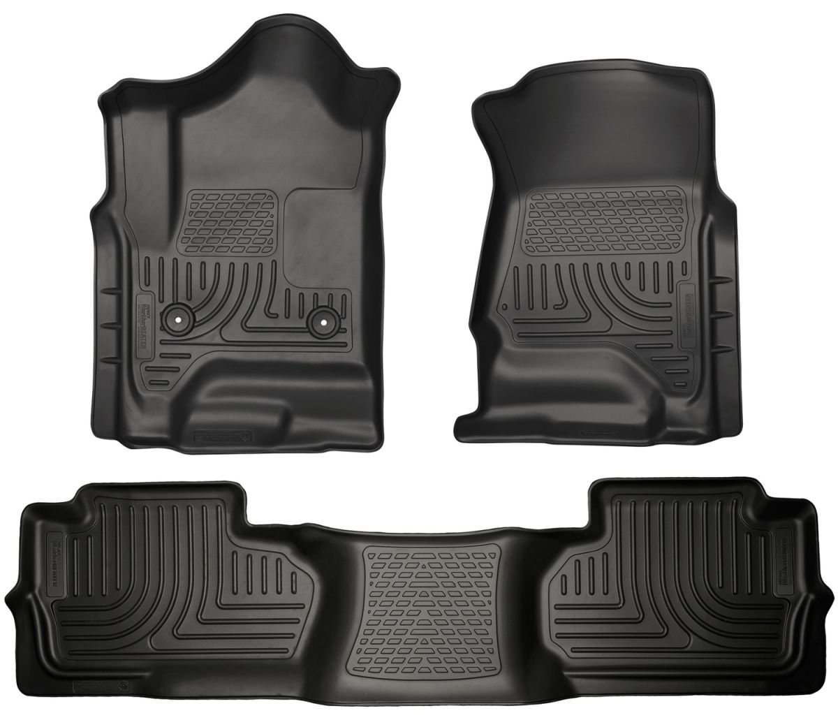 Husky Liners - Husky Liners Floor Liners Front & 2nd Row 14-15 Silverado/Sierra Dbl Cab (Footwell Coverage) WeatherBeater-Black 98241