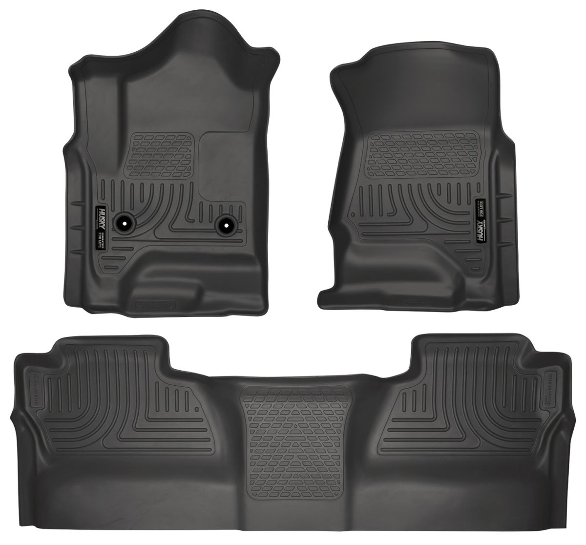Husky Liners - Husky Liners Floor Liners Front & 2nd Row 14-15 Silverado/Sierra Crew Cab (Footwell Coverage) WeatherBeater-Black 98231