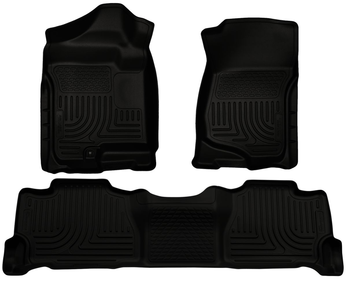 Husky Liners - Husky Liners Floor Liners Front & 2nd Row 07-14 Escalade/Tahoe/Yukon (Footwell Coverage) WeatherBeater-Black 98251