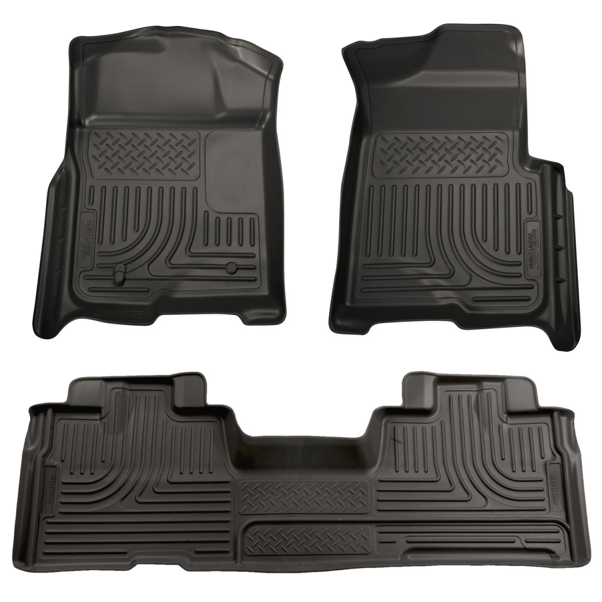 Husky Liners - Husky Liners Floor Liners Front & 2nd Row 09-14 F-150 SuperCab No Manual Shifter (Footwell Coverage) WeatherBeater-Black 98341