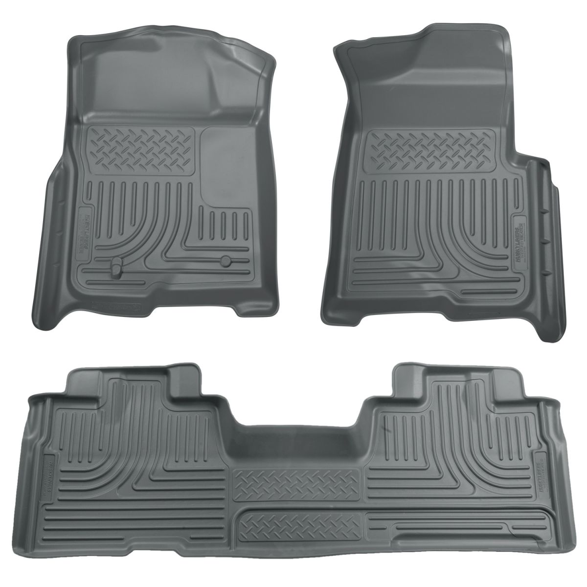 Husky Liners - Husky Liners Floor Liners Front & 2nd Row 09-14 F-150 SuperCab No Manual Shifter (Footwell Coverage) WeatherBeater-Grey 98342