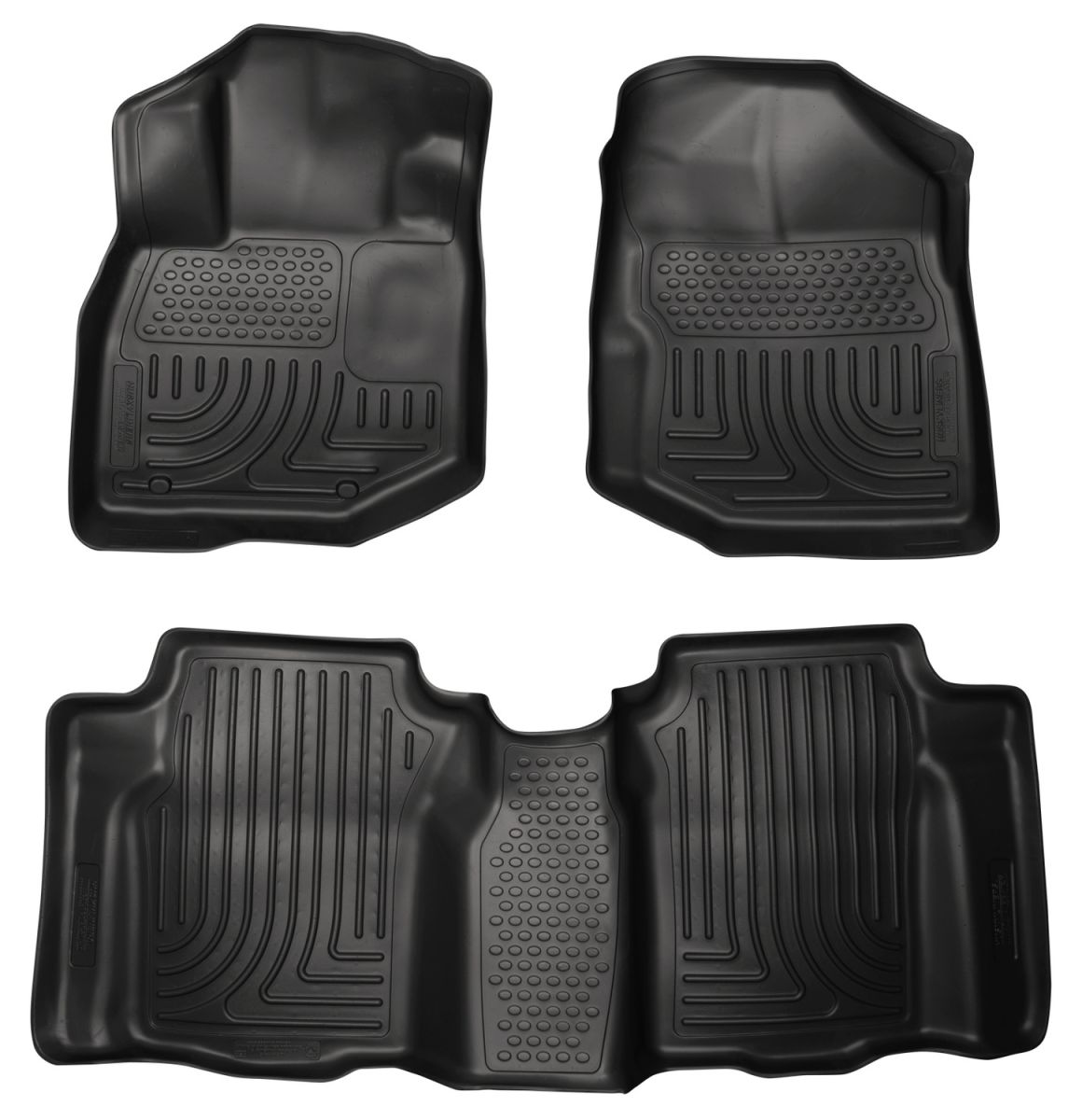 Husky Liners - Husky Liners Floor Liners Front & 2nd Row 09-13 Honda Fit (Footwell Coverage) WeatherBeater-Black 98491
