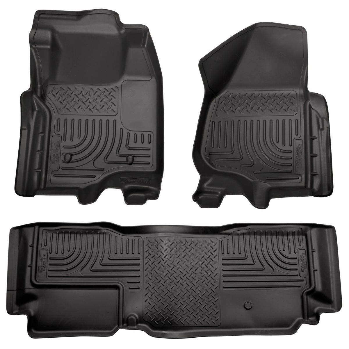 Husky Liners - Husky Liners Floor Liners Front & 2nd Row 11-12 F Series Super Duty Super Cab (Footwell Coverage) WeatherBeater-Black 98721
