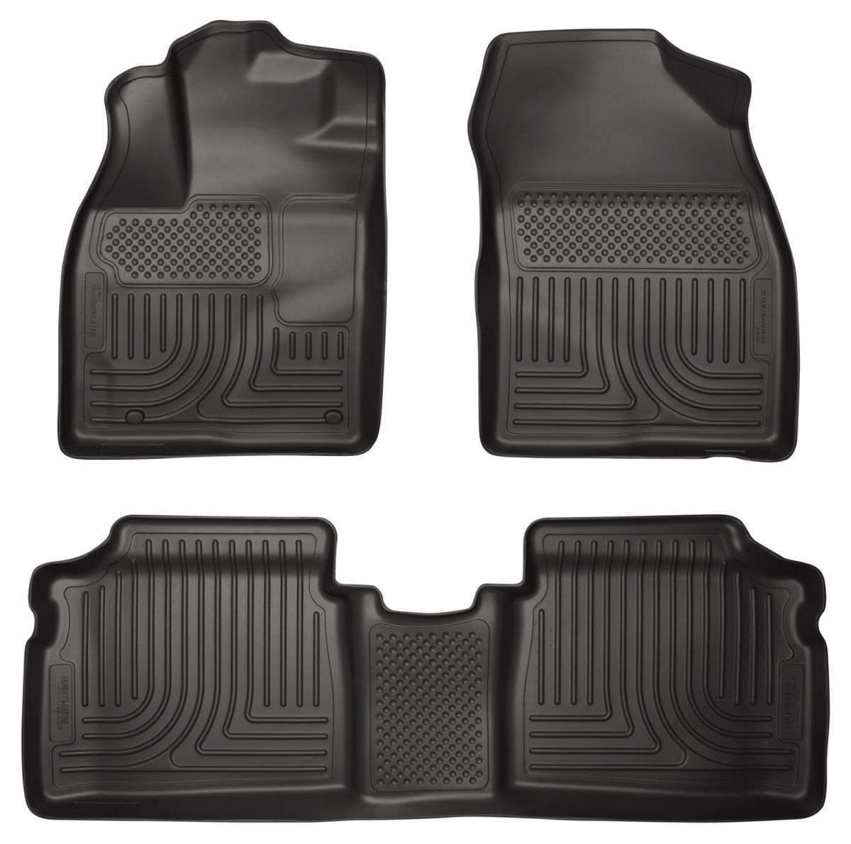 Husky Liners - Husky Liners Floor Liners Front & 2nd Row 12-15 Toyota Prius Plug-In (Footwell Coverage) WeatherBeater-Black 98931