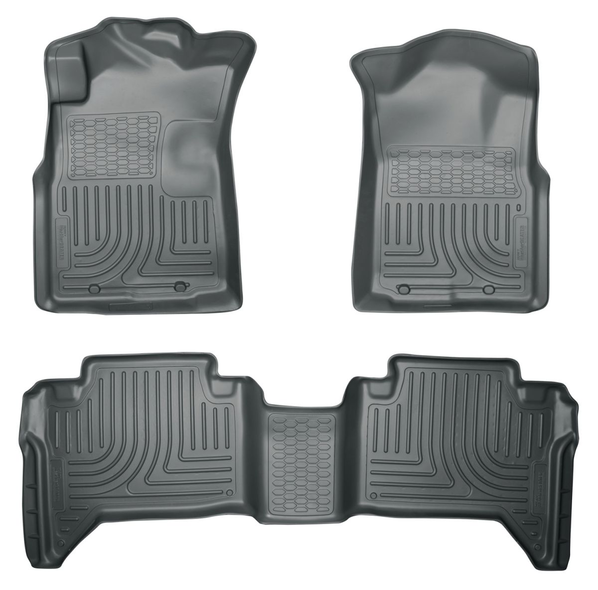Husky Liners - Husky Liners Floor Liners Front & 2nd Row 05-15 Toyota Tacoma Dbl Cab (Footwell Coverage) WeatherBeater-Grey 98952