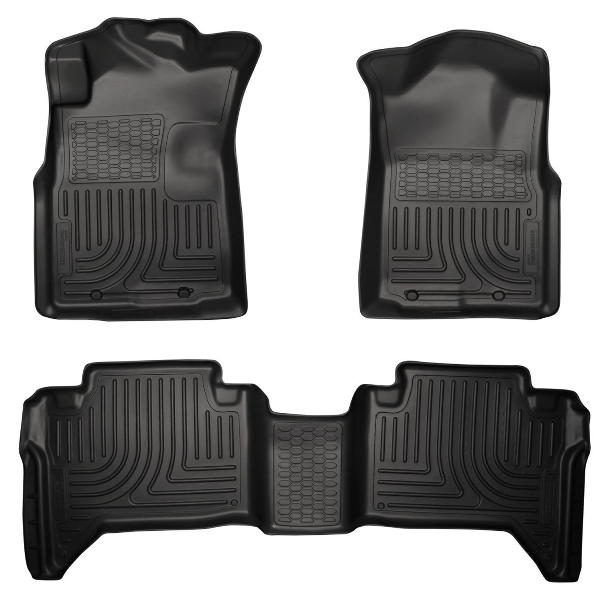 Husky Liners - Husky Liners Floor Liners Front & 2nd Row 05-15 Toyota Tacoma Dbl Cab (Footwell Coverage) WeatherBeater-Black 98951