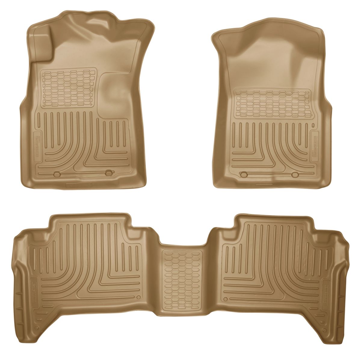 Husky Liners - Husky Liners Floor Liners Front & 2nd Row 05-15 Toyota Tacoma Dbl Cab (Footwell Coverage) WeatherBeater-Tan 98953