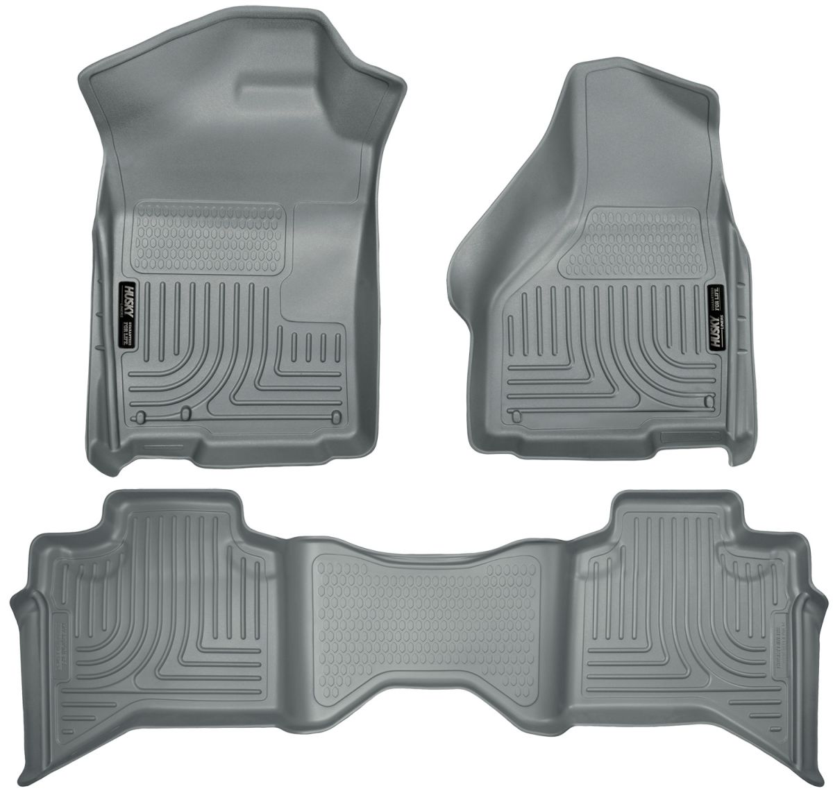 Husky Liners - Husky Liners Floor Liners Front & 2nd Row 09-14 Dodge Ram Quad Cab (Footwell Coverage) WeatherBeater-Grey 99012