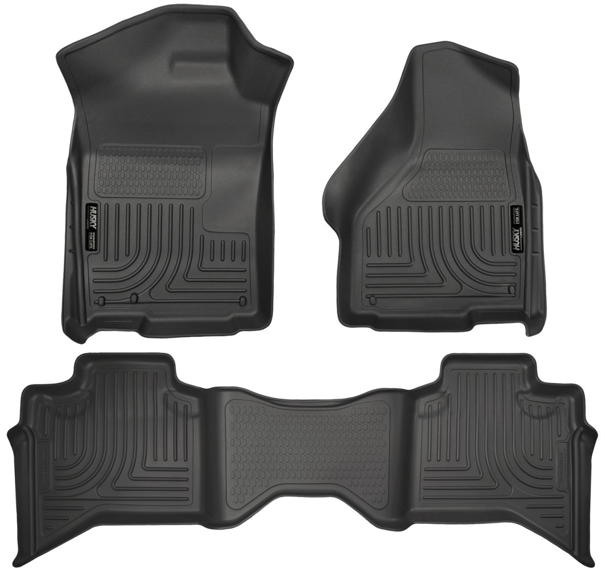 Husky Liners - Husky Liners Floor Liners Front & 2nd Row 09-14 Dodge Ram Quad Cab (Footwell Coverage) WeatherBeater-Black 99011