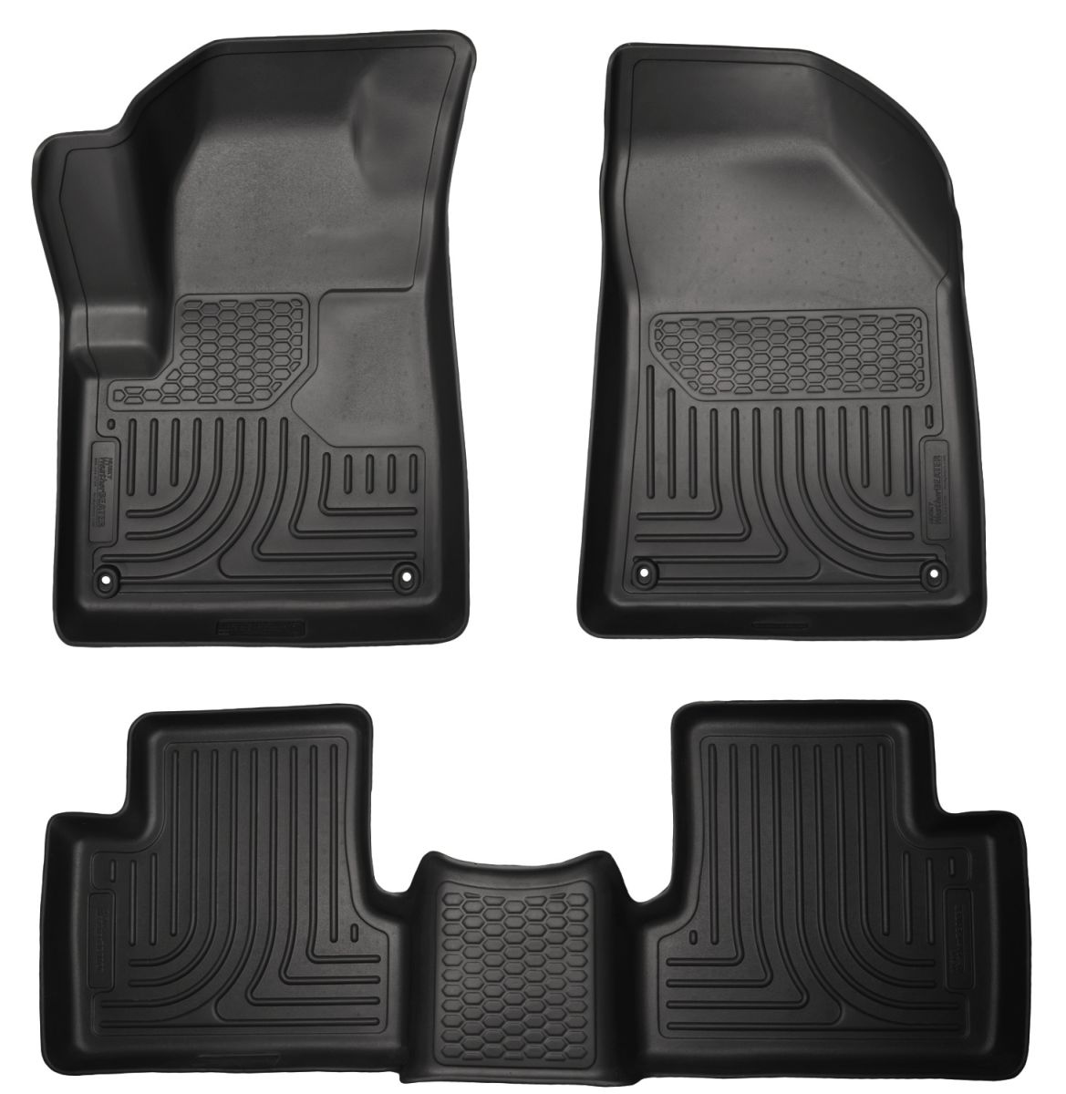 Husky Liners - Husky Liners Floor Liners Front & 2nd Row 14-15 Jeep Cherokee (Footwell Coverage) WeatherBeater-Black 99031