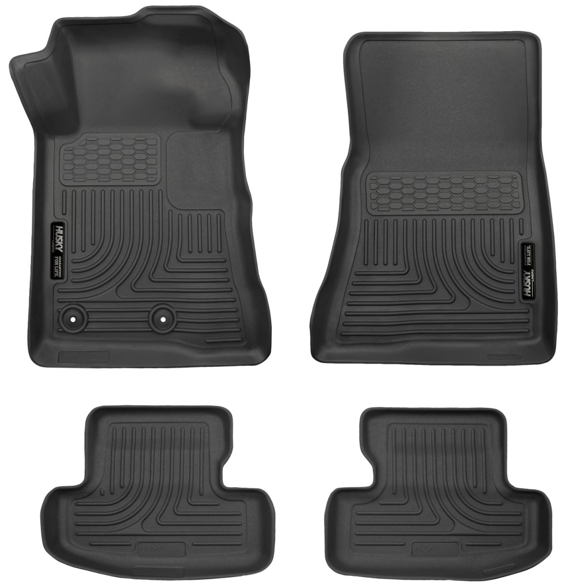 Husky Liners - Husky Liners Floor Liners Front & 2nd Row 2015 Ford Mustang (Footwell Coverage) WeatherBeater-Black 99371