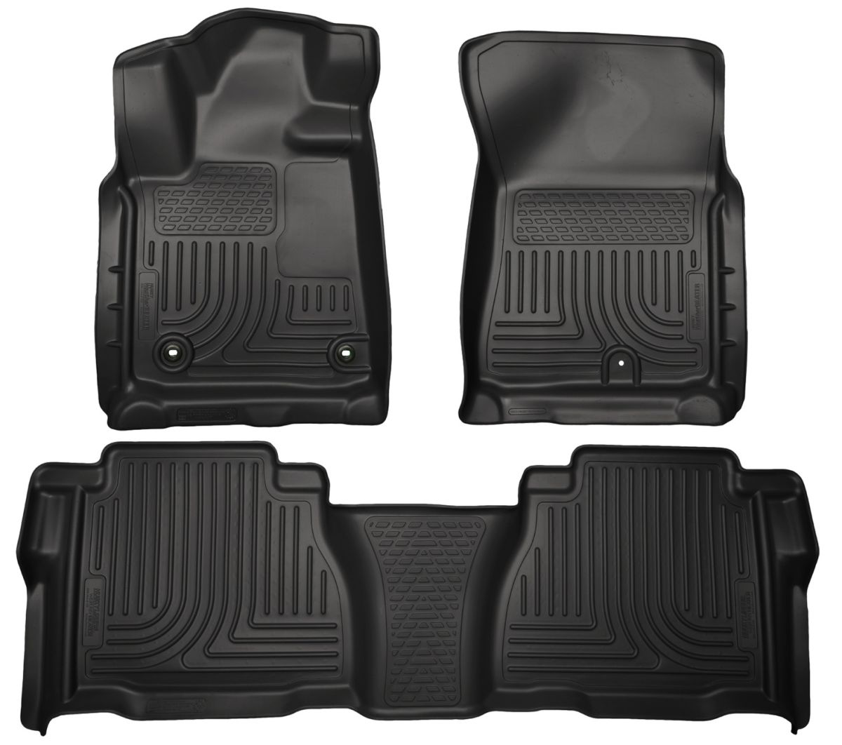 Husky Liners - Husky Liners Floor Liners Front & 2nd Row 12-13 Toyota Tundra W/Twist-Lock Fastener (Footwell Coverage) WeatherBeater-Black 99591