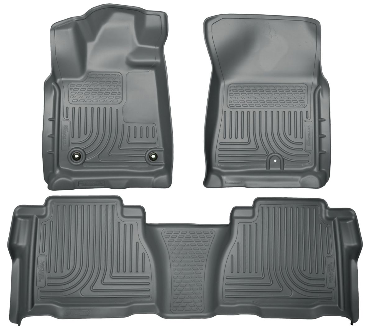 Husky Liners - Husky Liners Floor Liners Front & 2nd Row 12-13 Toyota Tundra W/Twist-Lock Fastener (Footwell Coverage) WeatherBeater-Grey 99592