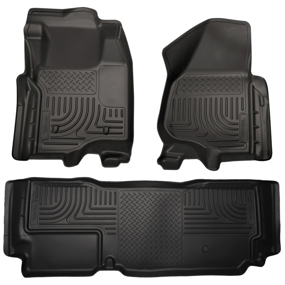 Husky Liners - Husky Liners Floor Liners Front & 2nd Row 12-15 F Series Super Duty SuperCab (Footwell Coverage) WeatherBeater-Black 99721
