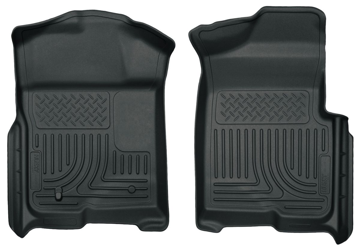 Husky Liners - Husky Liners Floor Liners Front 09-14 Ford F-150 WeatherBeater-Grey 18332