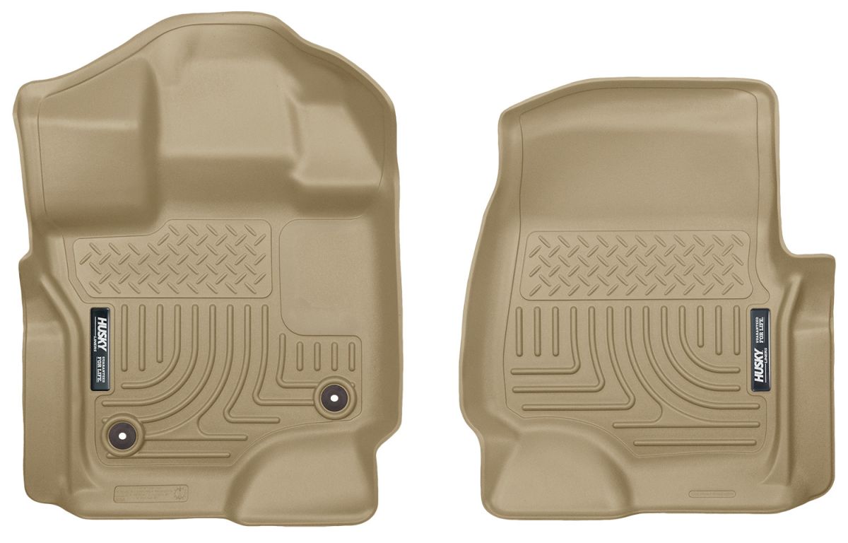 Husky Liners - Husky Liners Floor Liners Front 2015 Ford F-150 WeatherBeater-Tan 18363