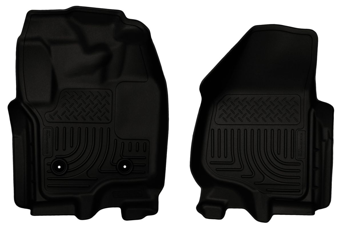 Husky Liners - Husky Liners Floor Liners Front 12-15 Ford F Series No Side Foot Rest WeatherBeater-Black 18701