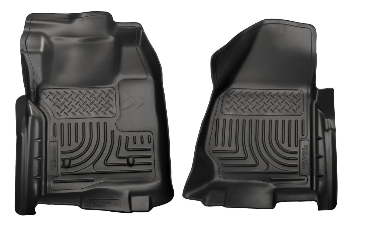 Husky Liners - Husky Liners Floor Liners Front 11-12 Ford F Series No Drivers Side Foot Rest WeatherBeater-Black 18711
